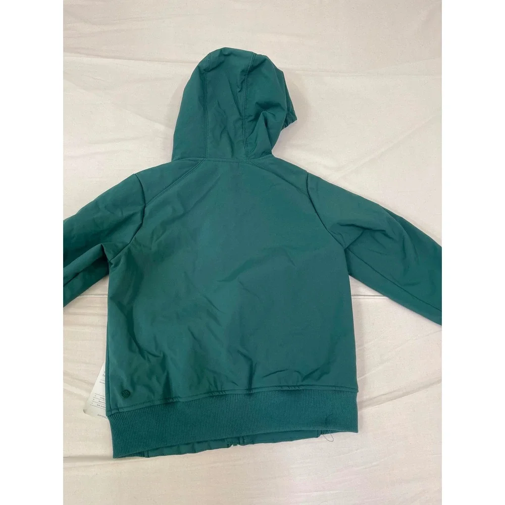 All in Motion Boys Softshell Sherpa Lined Hooded Jacket Teal Green Size L 10/12